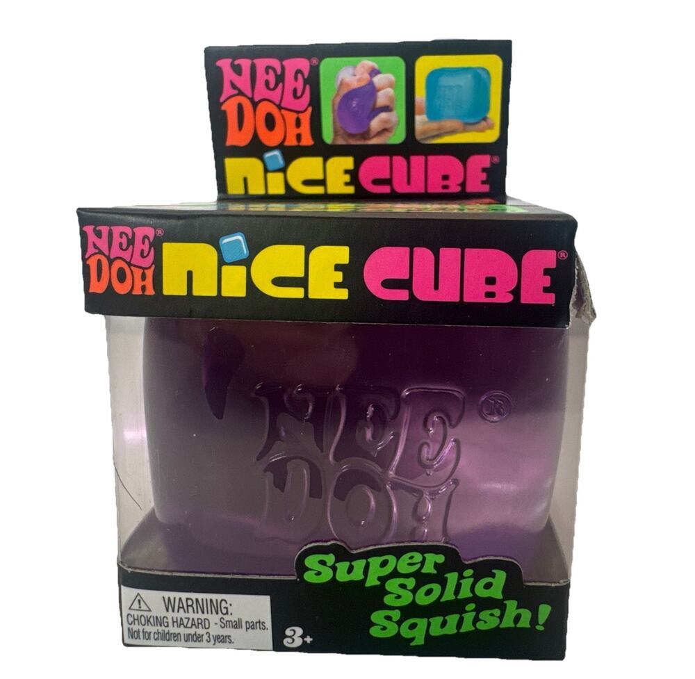NeeDoh Nice Cube Purple Super Solid Squish Fidget Toy Brand New Sealed